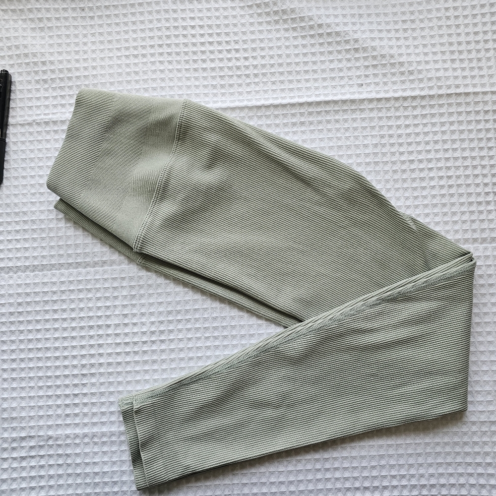Spiritual Gangster Pale Green High Waisted Ribbed Leggings Women's Size XS/S